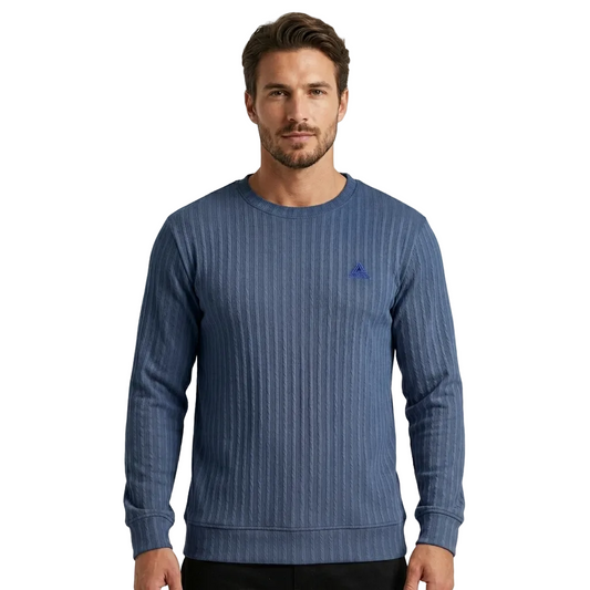 Luxeberg Textured Long-Sleeve Crew Neck Pullover