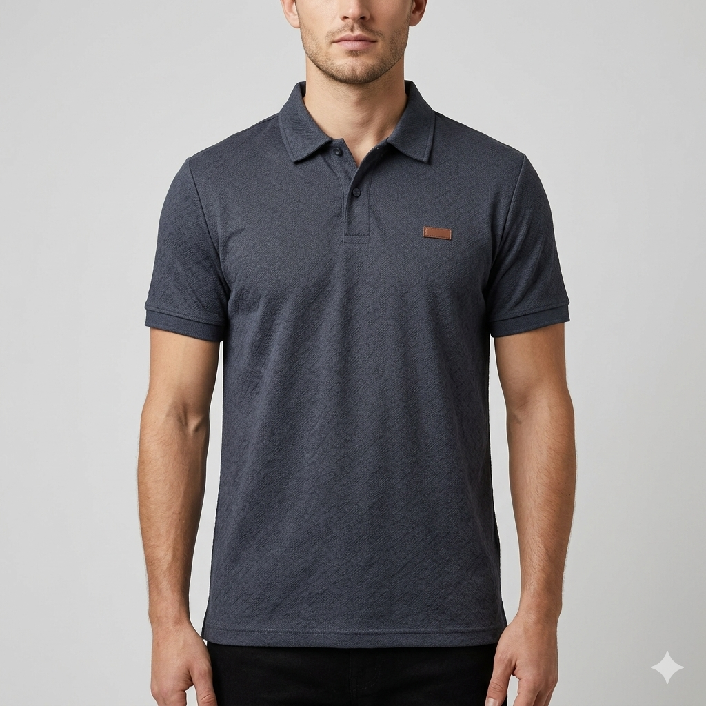 Premium Half-Sleeve Jacquard Polo Shirt