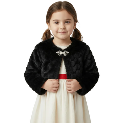 Baby Girls Faux Fur Bolero Shrug | Soft Dress Cover-Up