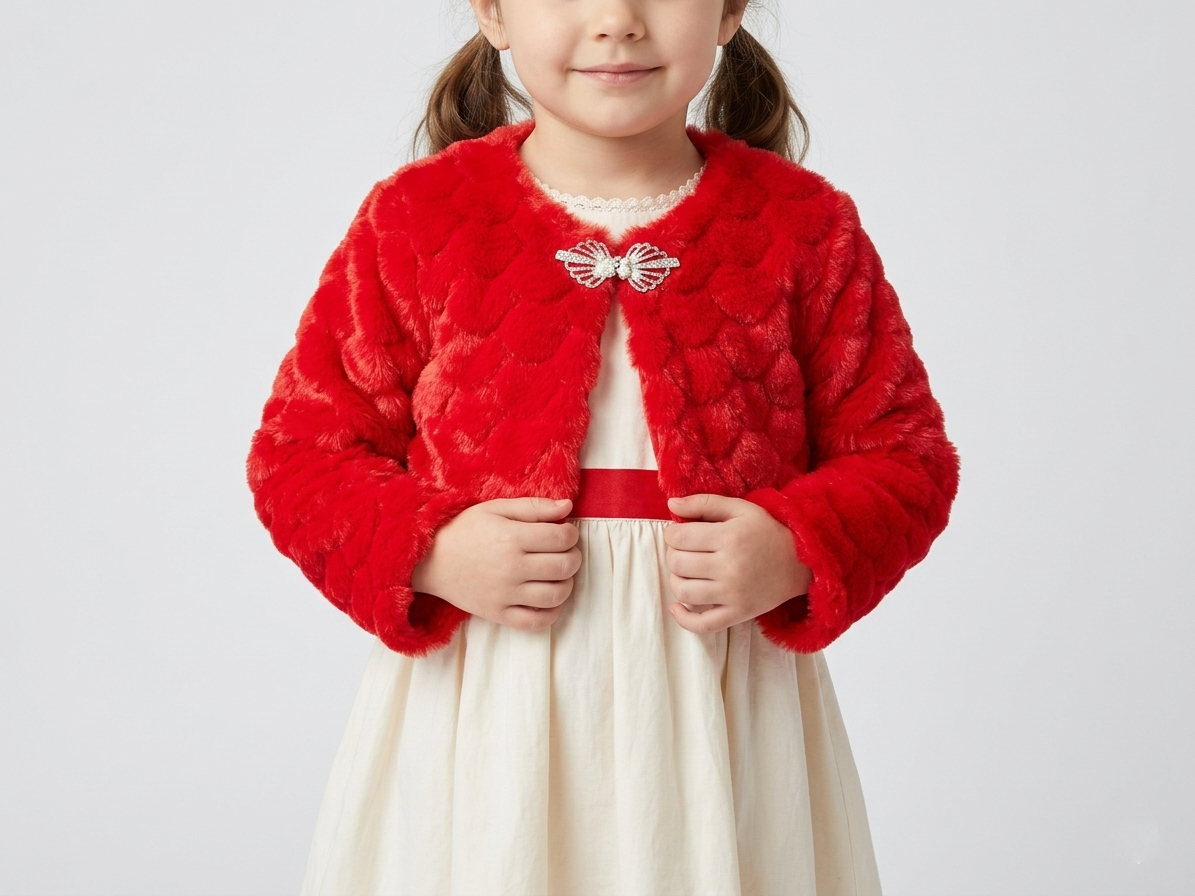 Girls' Faux Fur Bolero Shrug