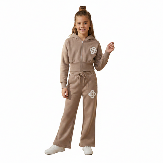 Compressed Full Zip Jacket and Wide-Leg Tracksuit Set