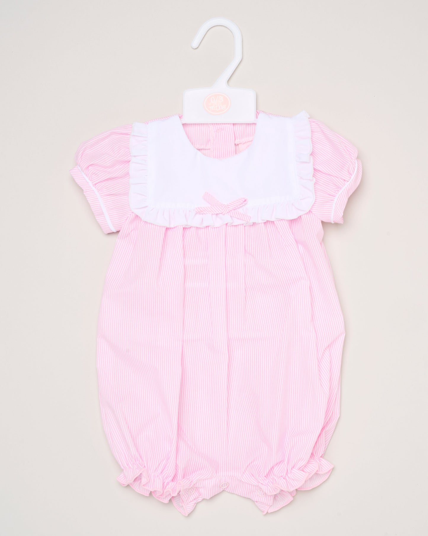 Baby Girls Smocked Romper - Sky/Pink (0-9M) (PK6) H12808
