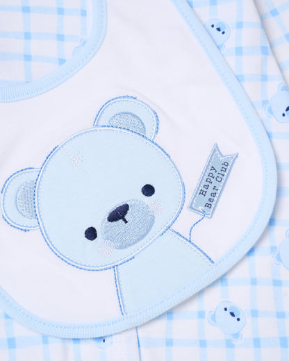 5pc Baby Mesh Bag Gift Set - Blue Happy Bear  (NB-6m) H12814NB
