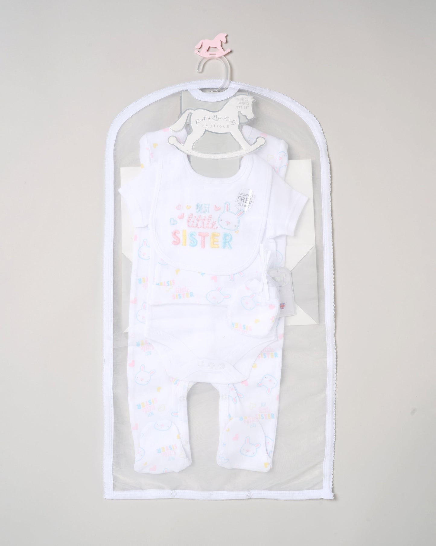 5pc Baby Mesh Bag Gift Set - Best Little Sister  (NB-6m) H13698NB
