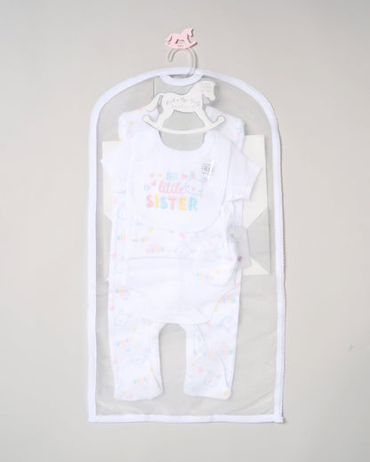 5pc Baby Mesh Bag Gift Set - Best Little Sister  (NB-6m) H13698NB