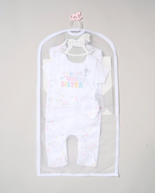 5pc Baby Mesh Bag Gift Set - Best Little Sister  (NB-6m) H13698NB
