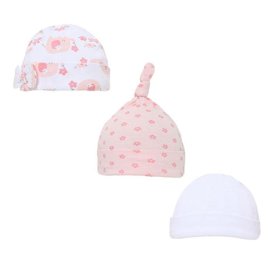 GIRLS 3 PACK ELEPHANT HATS (0-9 MONTHS) H52 - Kidswholesale.co.uk