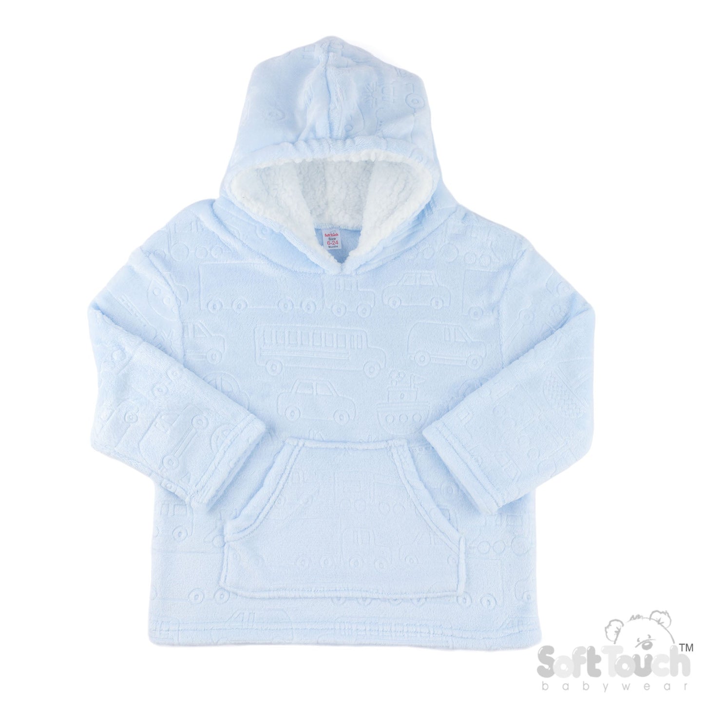 Embossed Hoodies - Blue/Vehicle (6-24m) (PK4) HD305B