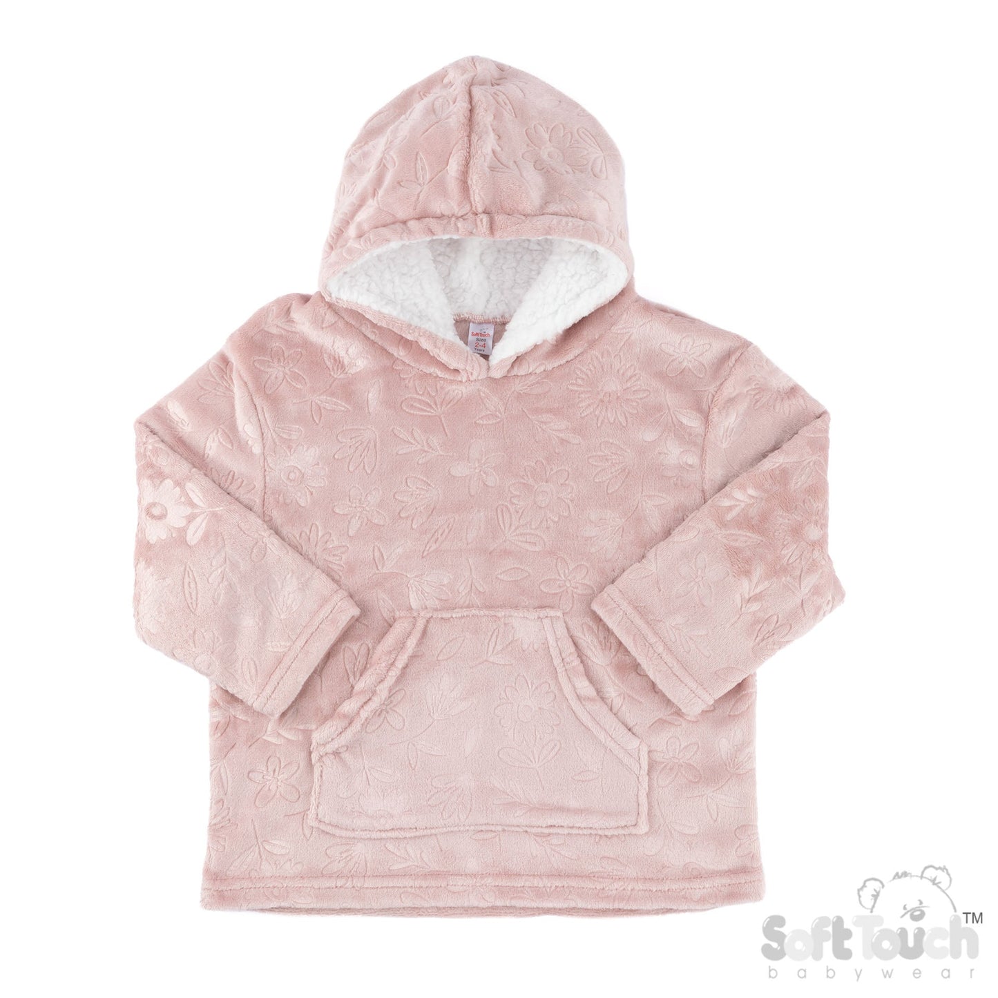 Embossed Hoodies - DustyPink/Foral (6-24m) (PK4) HD305DP