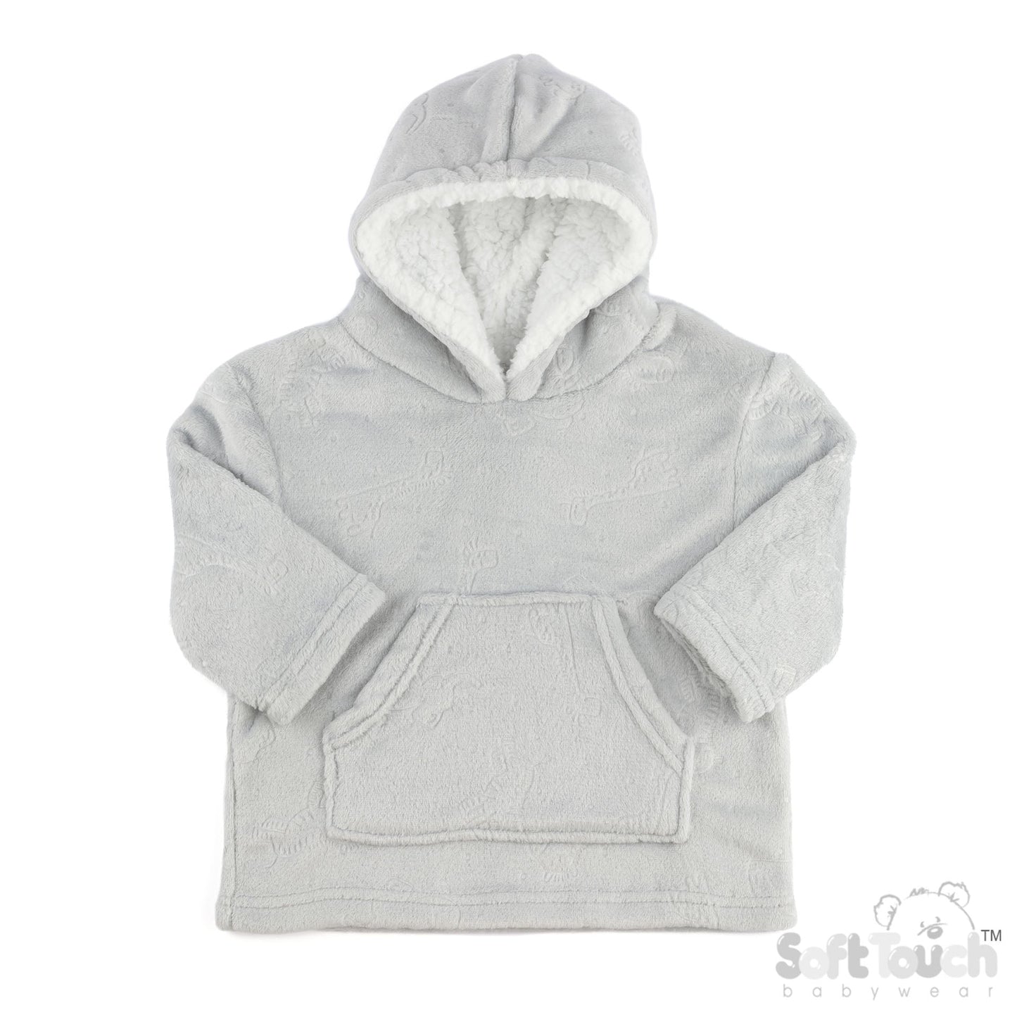 Embossed Hoodies - Grey/Animal (6-24m) (PK4) HD305G