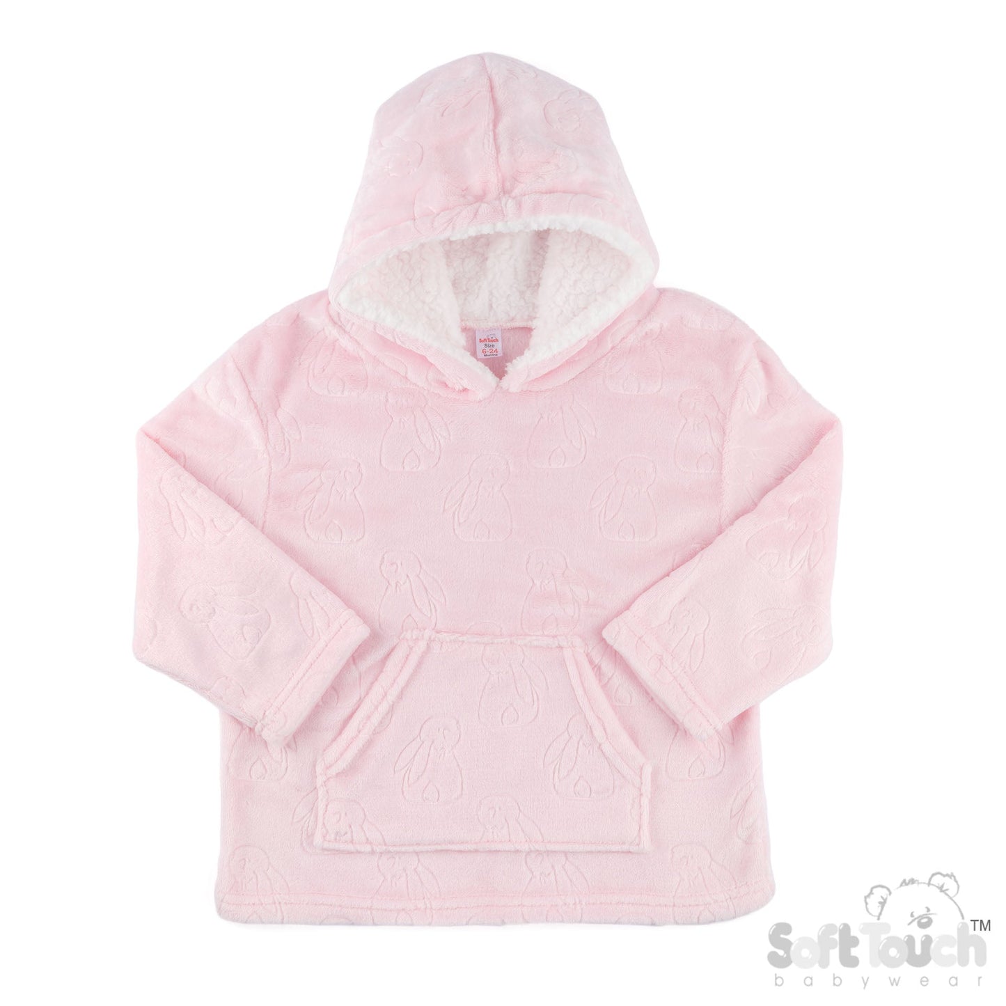 Embossed Hoodies - Pink/Bunny (6-24m) (PK4) HD305p