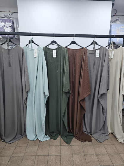 Rhinestone Embellished Batwing Kaftan