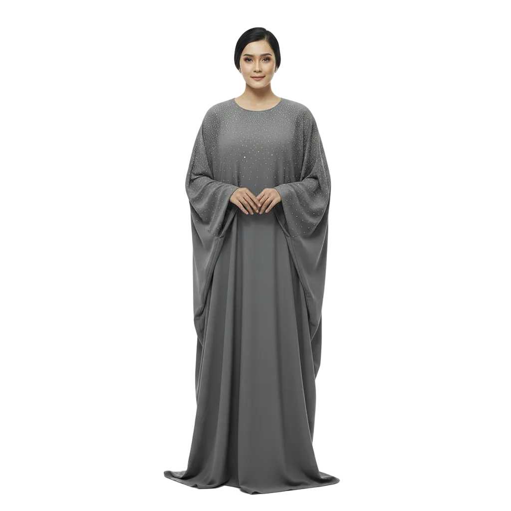 Rhinestone Embellished Batwing Kaftan Dress for Women