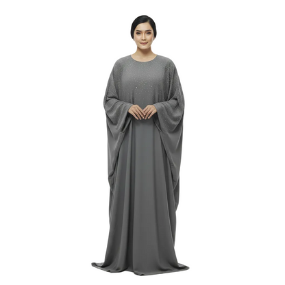 Rhinestone Embellished Batwing Kaftan Dress for Women