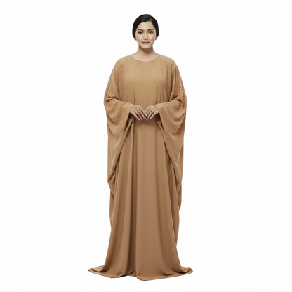 Rhinestone Embellished Batwing Kaftan Dress for Women