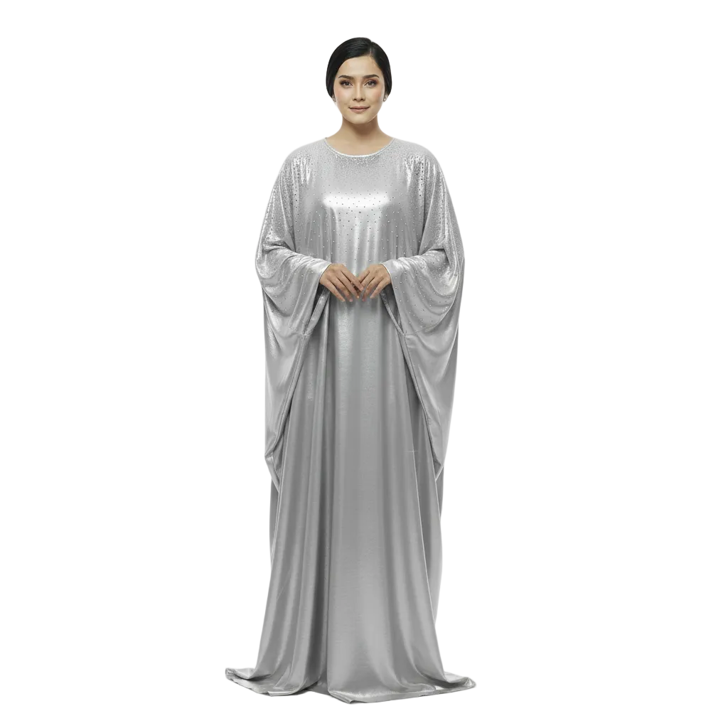 Rhinestone Embellished Batwing Kaftan Dress for Women