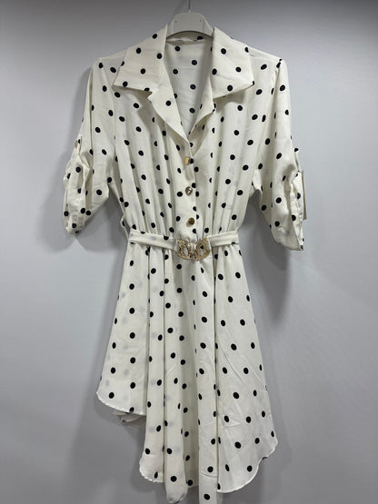 Girl’s Polka Dot Belted Dress