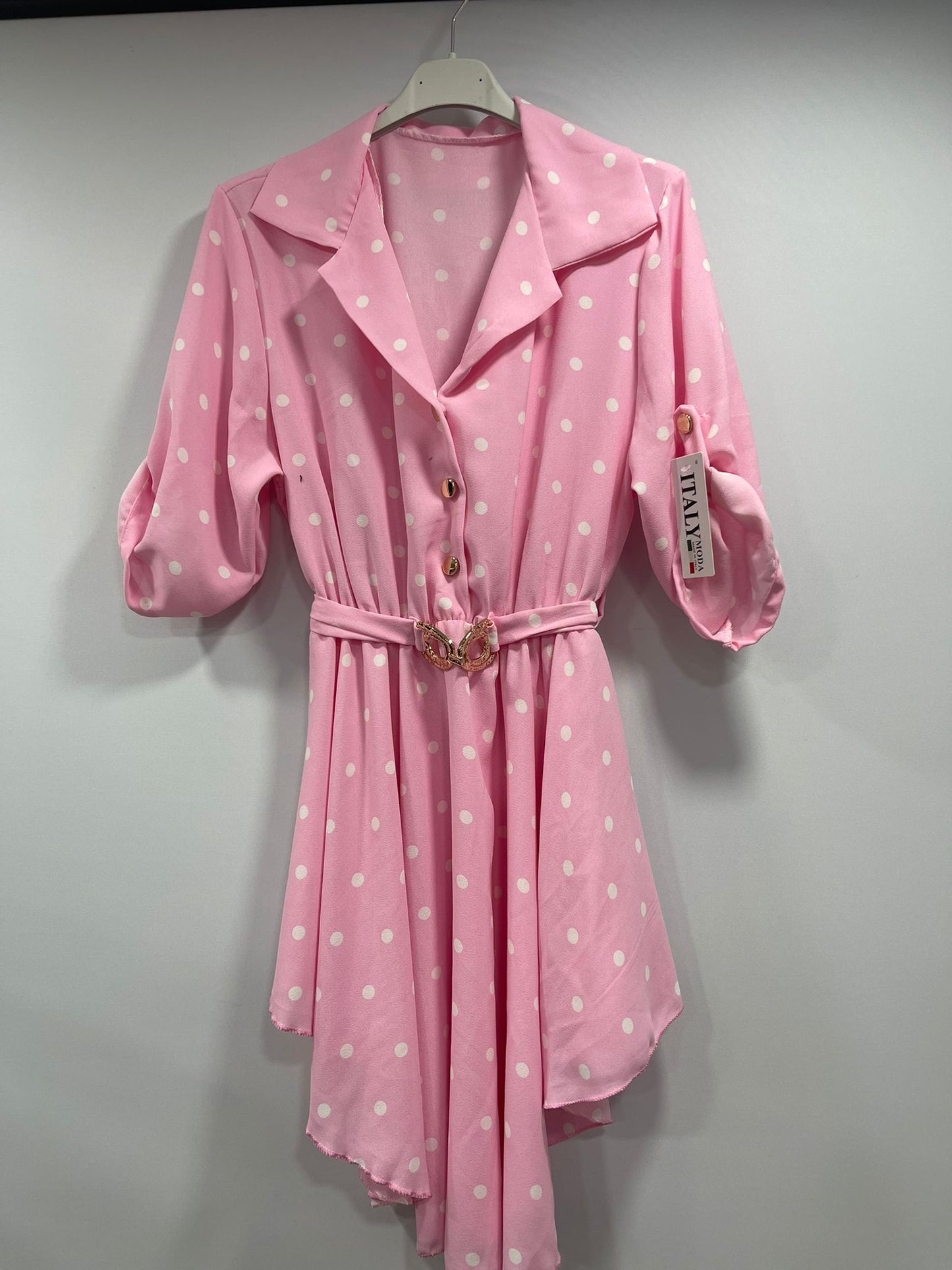 Girl’s Polka Dot Belted Dress
