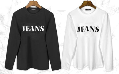 Embossed Jeans Long-Sleeve