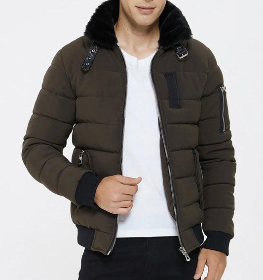 Faux-Fur Collar Puffer
