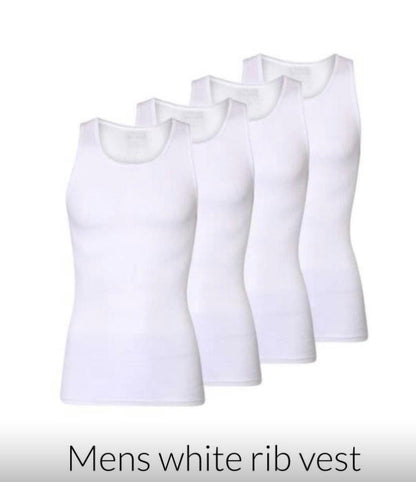 Mens Assorted Rib Vest Pack of 3