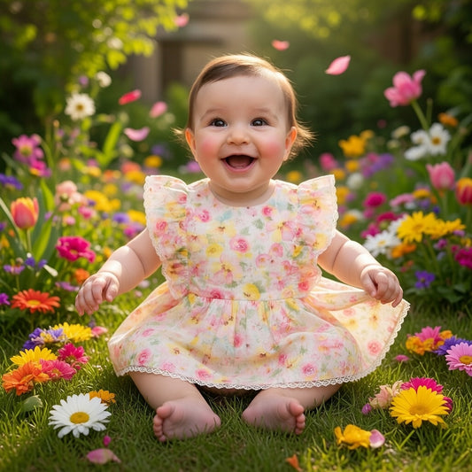 Floral Ruffle Girls Dress