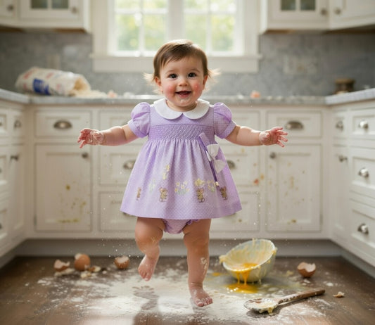 Lavender Bunny Baby Dress
