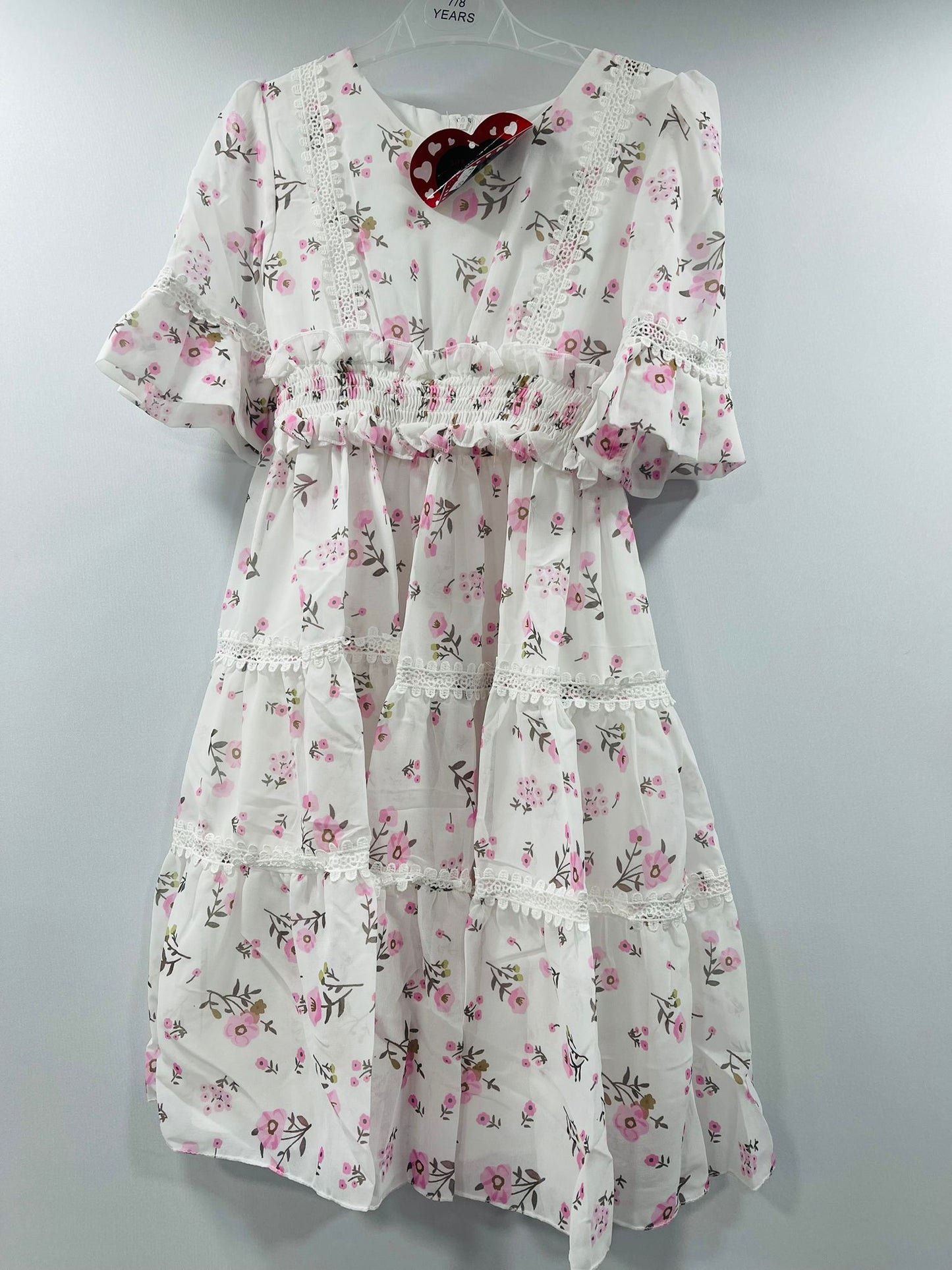 Teal Blossom Ruffle Dress