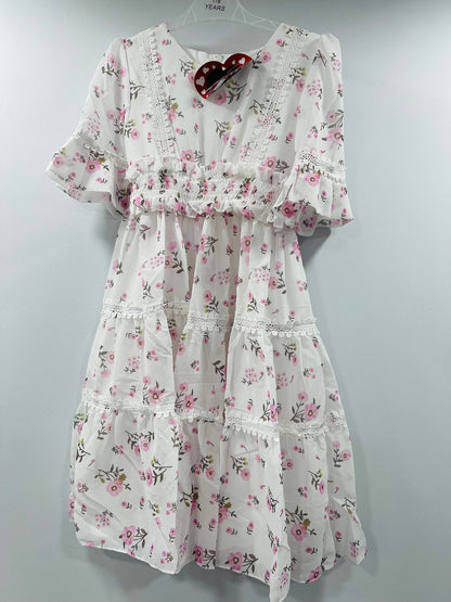 Teal Blossom Ruffle Dress