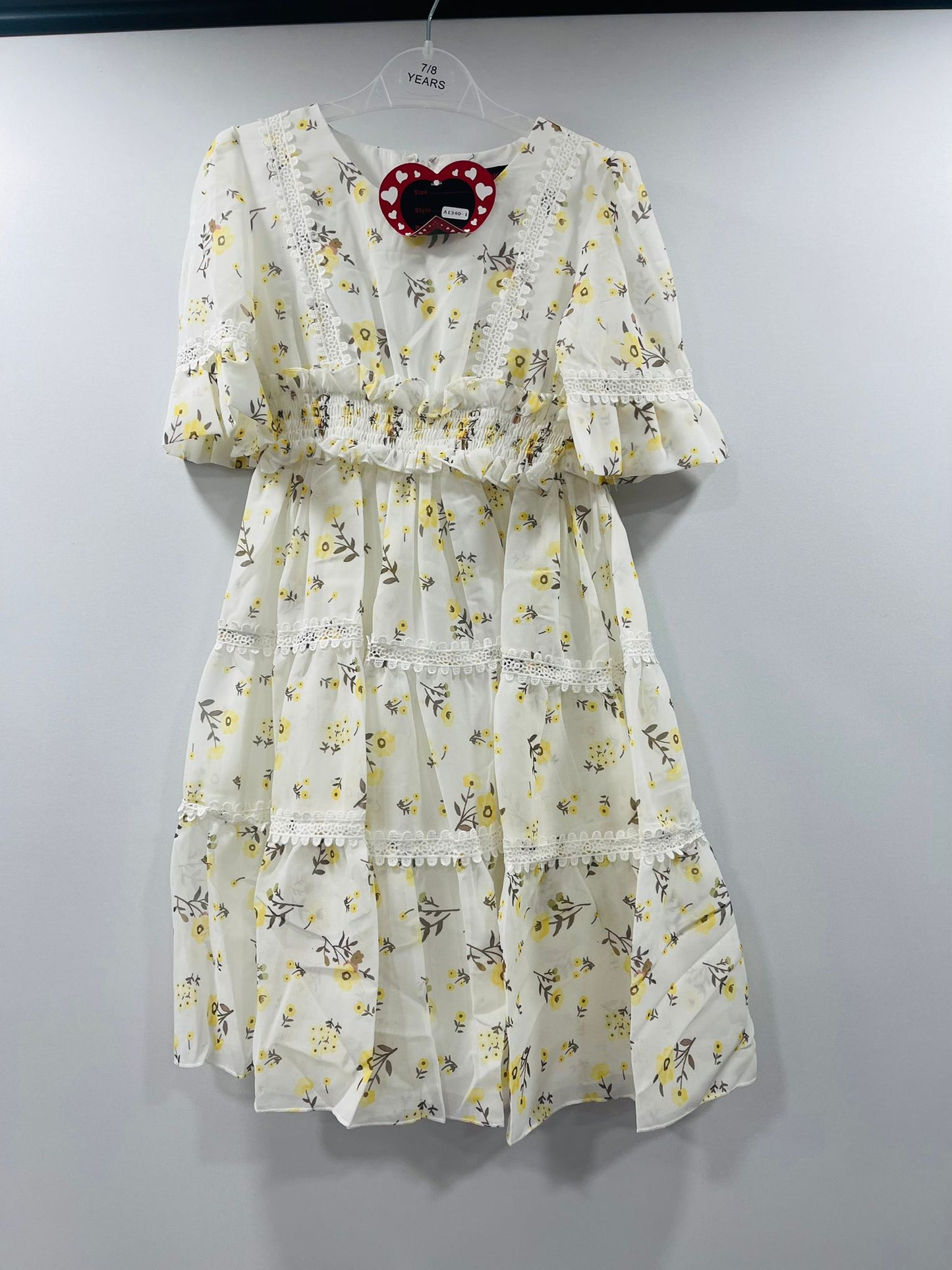 Teal Blossom Ruffle Dress