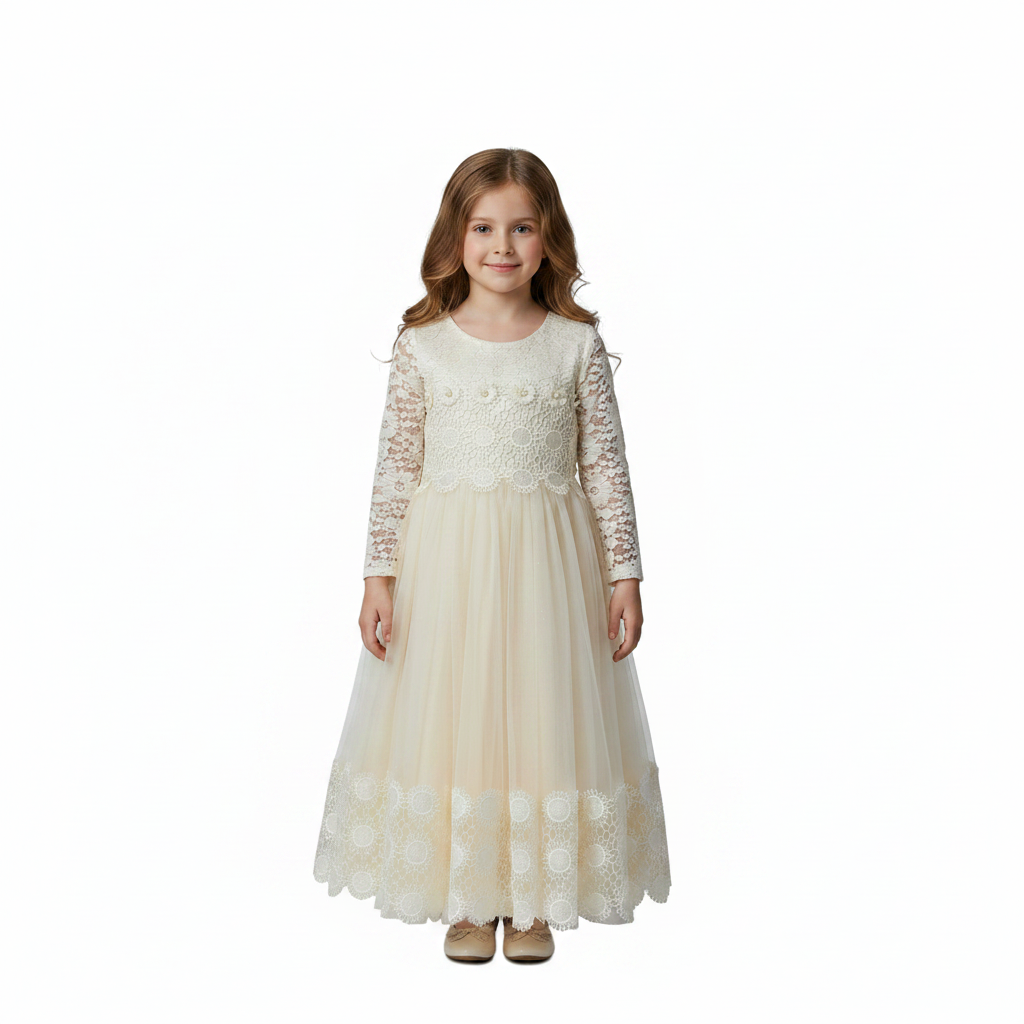 Girls Lace & Tulle Party Dress | Elegant Occasion Dress
