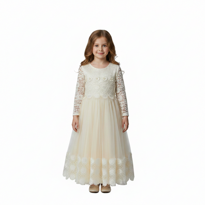 Girls Lace & Tulle Party Dress | Elegant Occasion Dress
