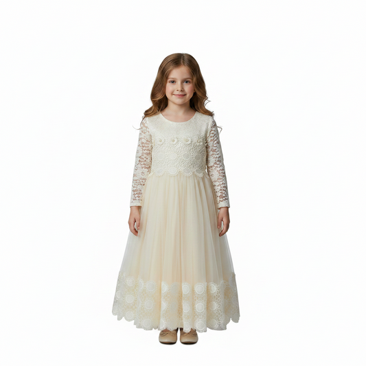 Girls Lace & Tulle Party Dress | Elegant Occasion Dress