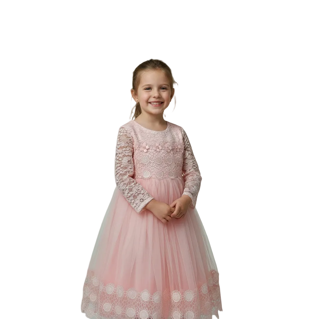 Girls Lace & Tulle Party Dress | Elegant Occasion Dress