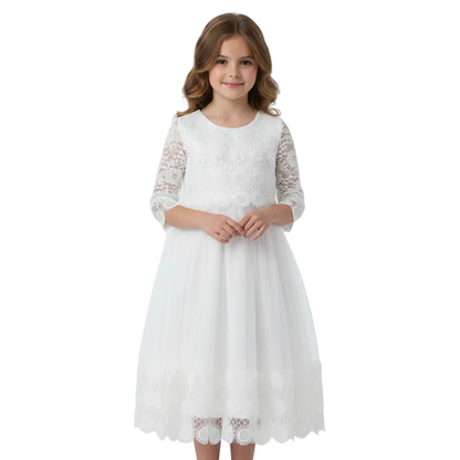 Girls Lace & Tulle Party Dress | Elegant Occasion Dress