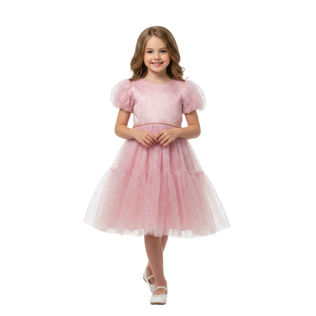 Girls Mint Glitter Tulle Dress | Elegant Party Dress
