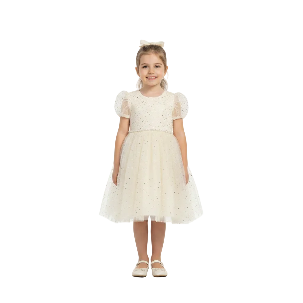 Girls Mint Glitter Tulle Dress | Elegant Party Dress