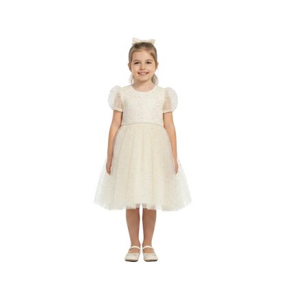 Girls Mint Glitter Tulle Dress | Elegant Party Dress