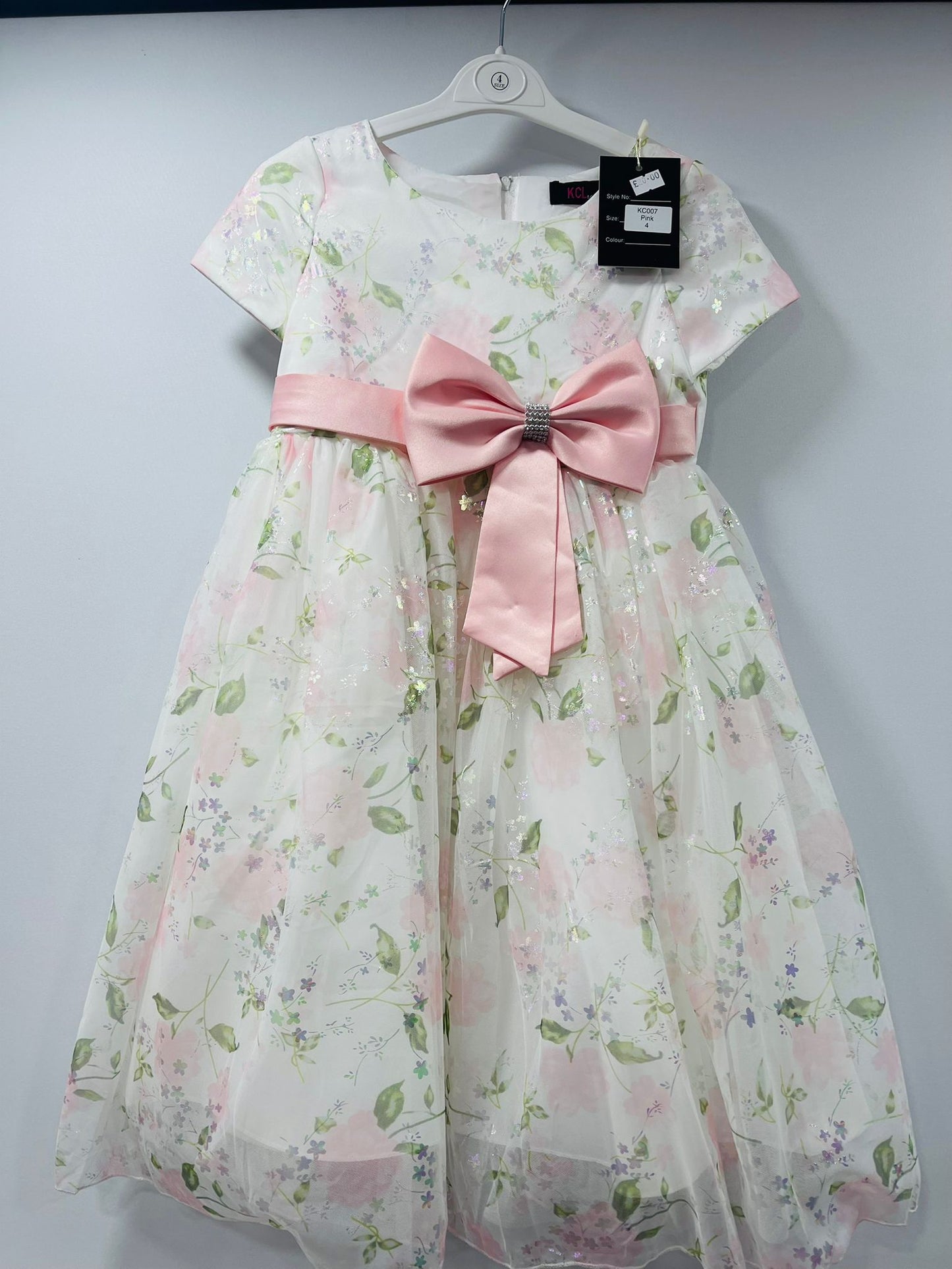Floral Tulle Dress with Bow