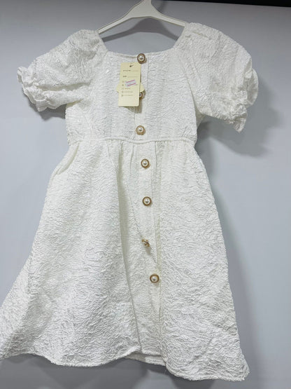 Textured Pearl Button Dress