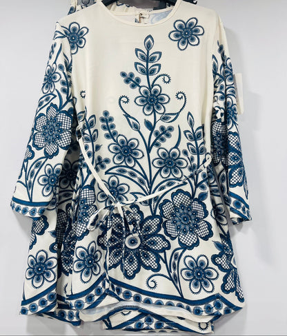 Floral Print Longline Tunic and Trousers Set