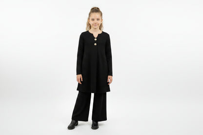 Girls Textured 2-Piece Suit with Trouser