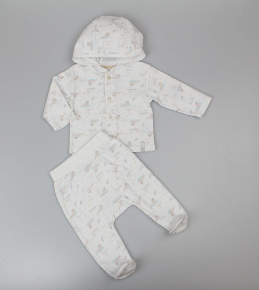 Baby 2pc Cotton Rib Jacket/Jogger Set - Taupe (0-6m) (PK6) J13813
