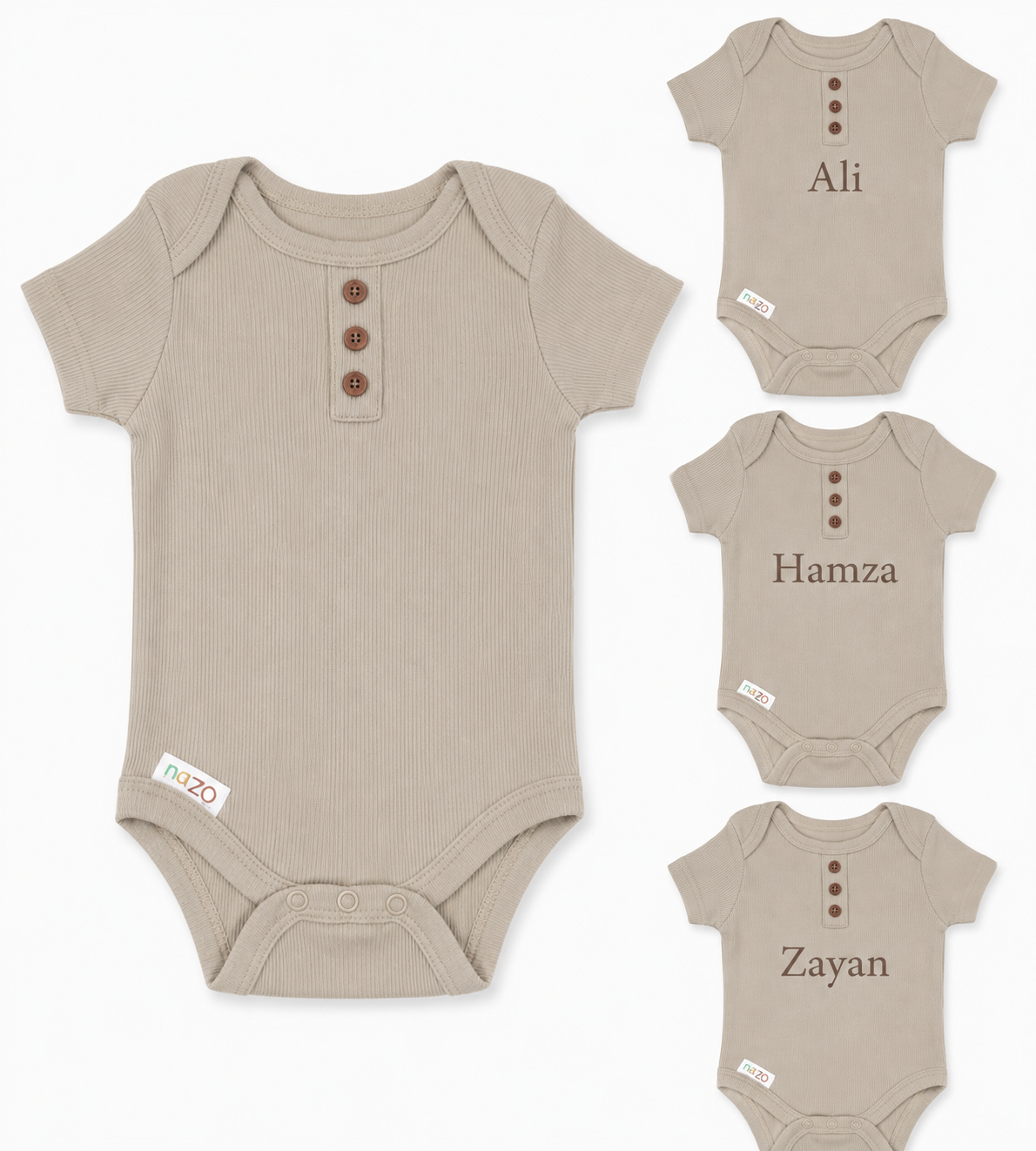 Personalized Biscuit Ribbed Bodysuit