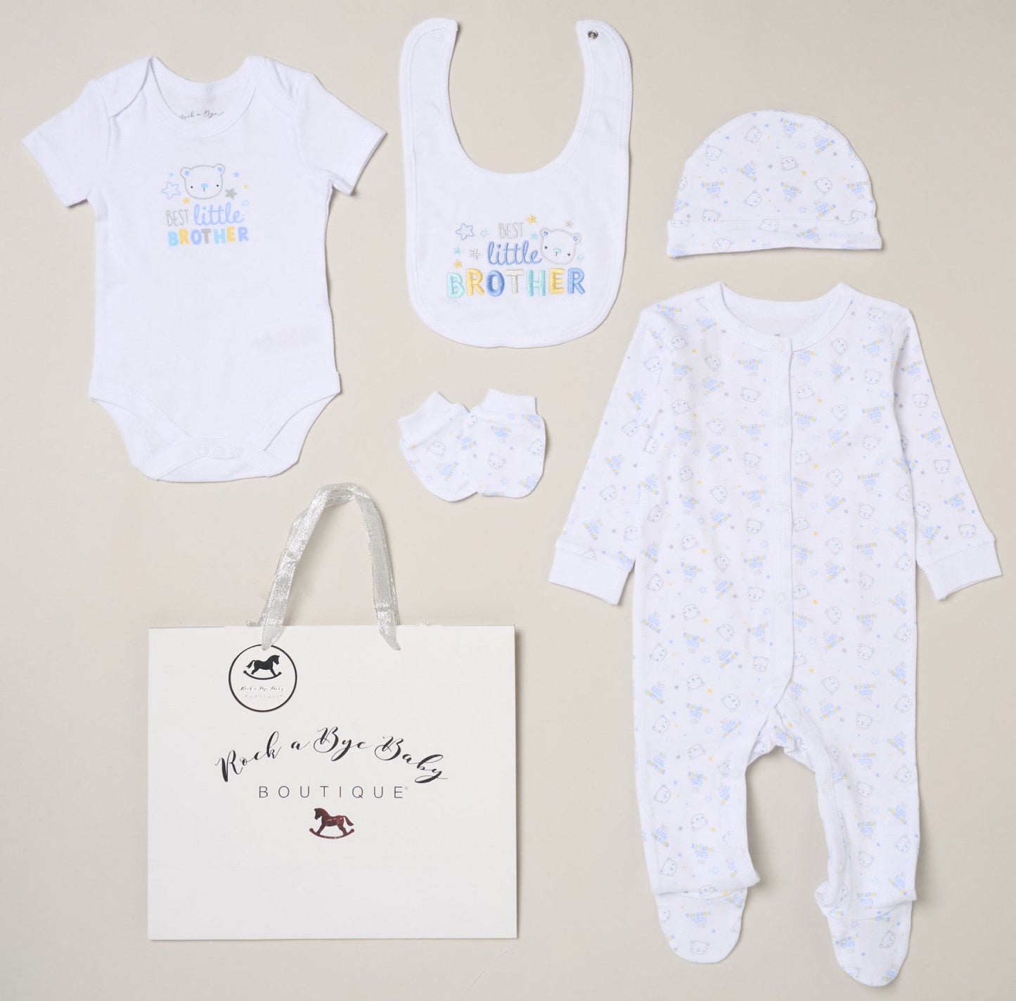 5pc Baby Mesh Bag Gift Set - Best Little Brother  (NB-6m) H13294NB