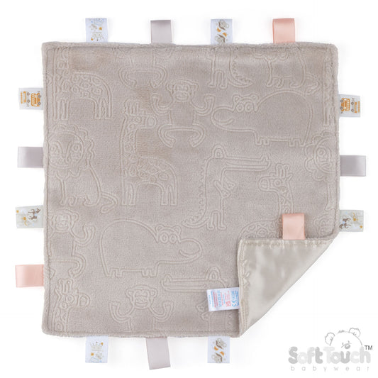Embossed Taggie Comforter - Biscuit (PK12) RC305-BI