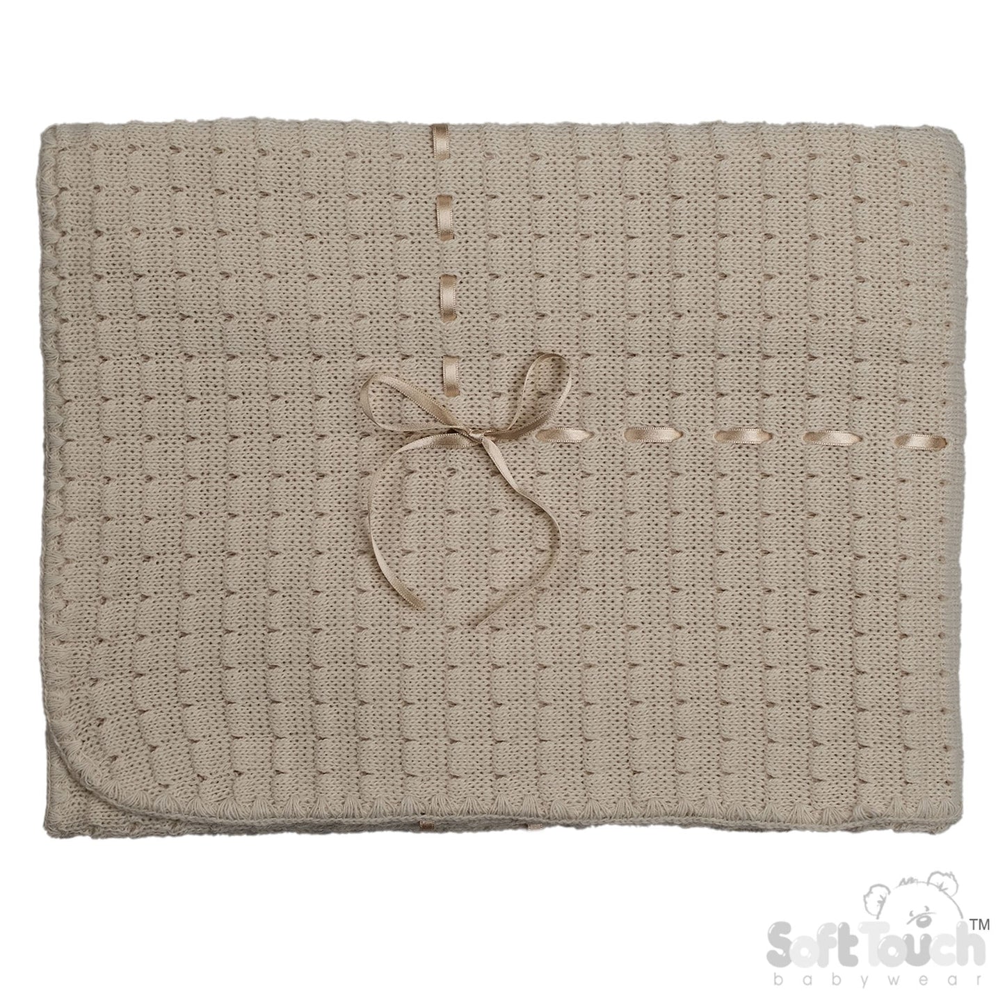 Coffee Waffle Shawl - Ribbon (95x95cm) (PK4) SH12-COF