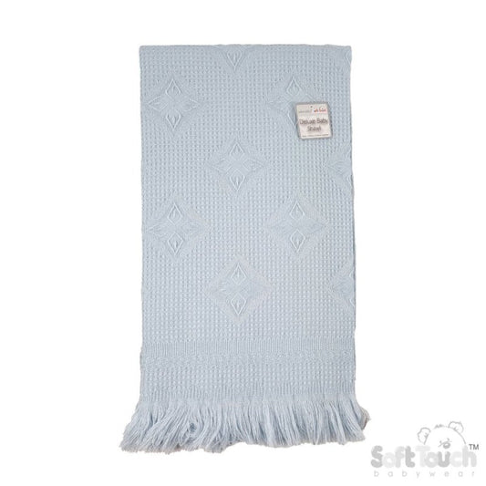 Acrylic Baby Star Shawl - Star/Sky Blue (110x110cm) (PK6) SH22-BP-B