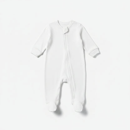 Infants Plain White Sleep Suit