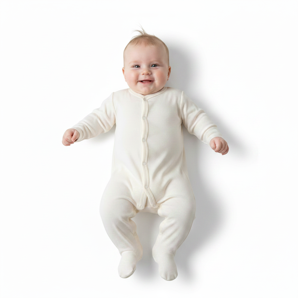 Plain Cream Sleep Suit
